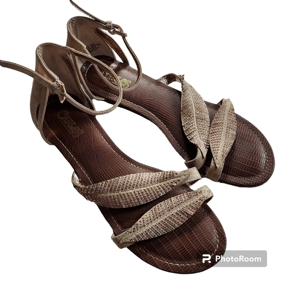 Carlos Santana Shoes - Carlos Feather Bling Strappy Sandals sz 8.5